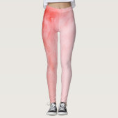Abstracte lichtroze aardbeien milkshake foto leggings (Voorkant)
