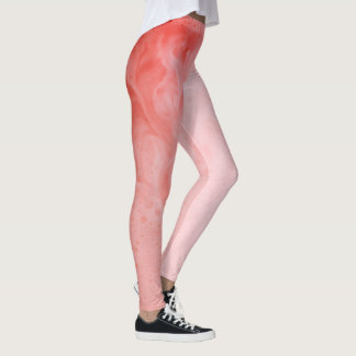 Abstracte lichtroze aardbeien milkshake foto leggings