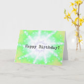 Abstracte lichtstraal, geboortedag kaart (Gele Bloem)