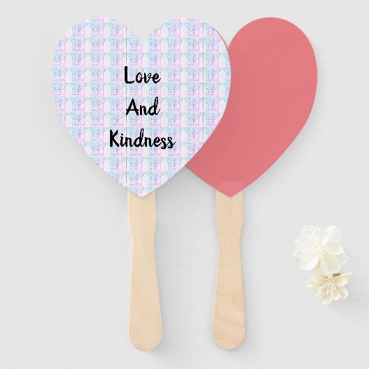 Abstracte liefde en kindheid met elkaar verweven handwaaier (Voorkant en achterkant)