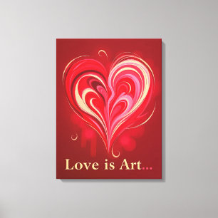 Abstracte liefde hart romantische kunst canvas afdruk