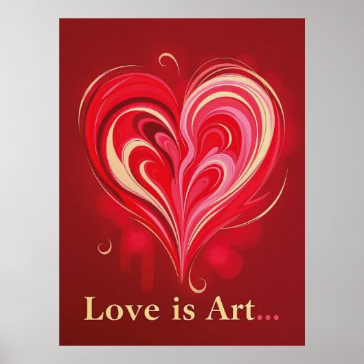 Abstracte liefde hart romantische kunst poster (Voorkant)
