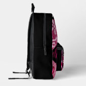 Abstracte Liefde Hart Roze Bloemen Polka Dots Zwar Bedrukte Rugzak (Links)