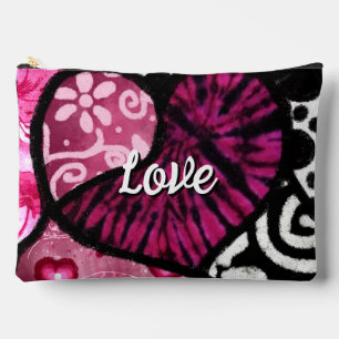 Abstracte Liefde Hart Roze Bloemen Polka Dots Zwar Etui
