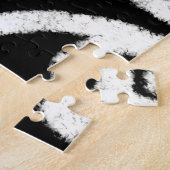 Abstracte Liefde Hart Roze Bloemen Polka Dots Zwar Legpuzzel (Zijkant)