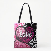 Abstracte Liefde Hart Roze Bloemen Polka Dots Zwar