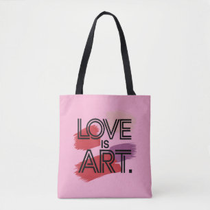 Abstracte liefde is kunst Valentijnse minimalist Tote Bag