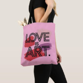 Abstracte liefde is kunst Valentijnse minimalist Tote Bag (Dichtbij)