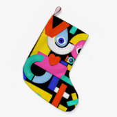 Abstracte liefde, ogen: kleurrijk patroon kleine kerstsok (Voorkant (Hangend))