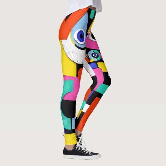 Abstracte liefde, ogen: kleurrijk patroon leggings (Rechts)