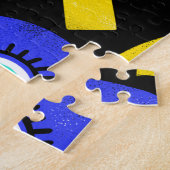 Abstracte liefde, ogen: kleurrijk patroon legpuzzel (Zijkant)