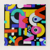 Abstracte liefde, ogen: kleurrijk patroon legpuzzel (Horizontaal)