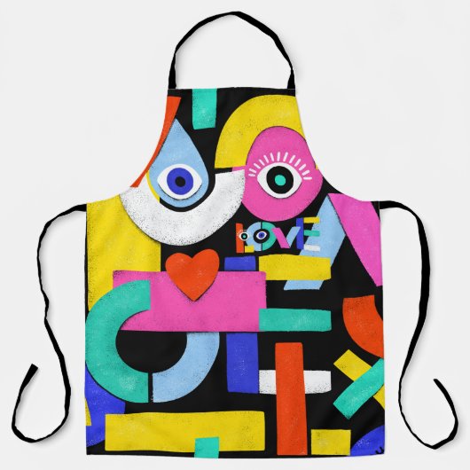Abstracte liefde, ogen: kleurrijk patroon schort (Voorkant)