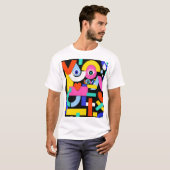 Abstracte liefde, ogen: kleurrijk patroon t-shirt (Voorkant volledig)
