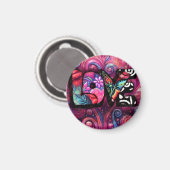 Abstracte Liefde Woord Graffiti Valentijn Bloemen Magneet (Voorkant / Achterkant)