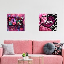 Abstracte Liefde Woord Graffiti Valentijn Bloemen 