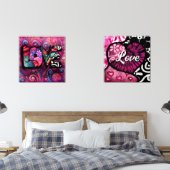 Abstracte Liefde Woord Graffiti Valentijn Bloemen  Muurkunst Sets (Slaapkamer)