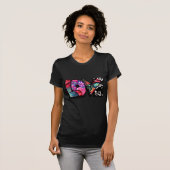 Abstracte Liefde Woord Graffiti Valentijn Bloemen T-shirt (Voorkant volledig)