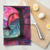 Abstracte Liefde Woord Graffiti Valentijn Bloemen  Theedoek (Quarter Fold)