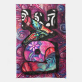 Abstracte Liefde Woord Graffiti Valentijn Bloemen  Theedoek (Verticaal)