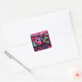 Abstracte Liefde Woord Graffiti Valentijn Bloemen  Vierkante Sticker (Envelop)