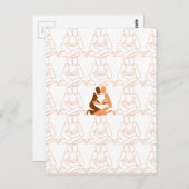 Abstracte liefdesbruin en bruine omtrek briefkaart (Voorkant / Achterkant)