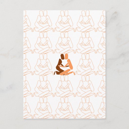 Abstracte liefdesbruin en bruine omtrek briefkaart (Voorkant)