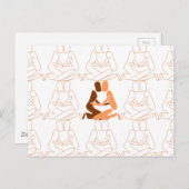 Abstracte liefdesbruin en bruine omtrek briefkaart (Voorkant / Achterkant)