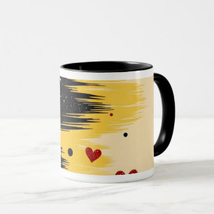 Abstracte Liefdeshartpenseelstreek Mok