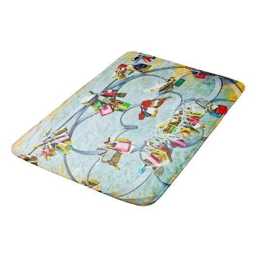 Abstracte liefdesloten, modern badmat (Gekanteld)