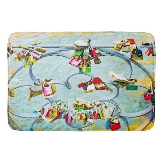 Abstracte liefdesloten, modern badmat (Voorkant)