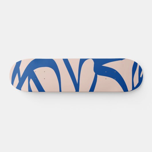 Abstracte lijn Blauw en beige Persoonlijk Skateboard (Horizontaal)
