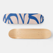 Abstracte lijn Blauw en beige Persoonlijk Skateboard (Horizontaal)