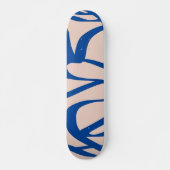 Abstracte lijn Blauw en beige Persoonlijk Skateboard (Voorkant)
