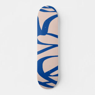 Abstracte lijn Blauw en beige Persoonlijk Skateboard