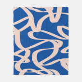 Abstracte lijn blauw fleece deken (Voorkant)