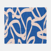 Abstracte lijn blauw fleece deken (Voorkant (Horizontaal))