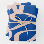 Abstracte lijn blauw inpakpapier vel (In situ)