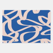 Abstracte lijn blauw inpakpapier vel (Voorkant)