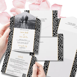 Abstracte lijn Foliage All-in-One Invitation All In One Uitnodiging