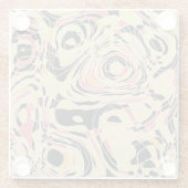 Abstracte lijn geo patroon, topografisch ontwerp. glazen onderzetter (Achterkant)