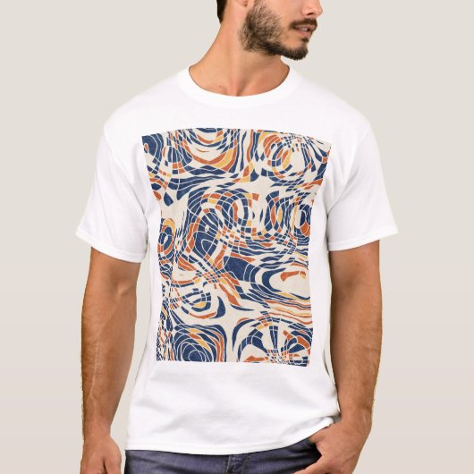 Abstracte lijn geo, topografisch naadloos patroon. t-shirt (Voorkant)
