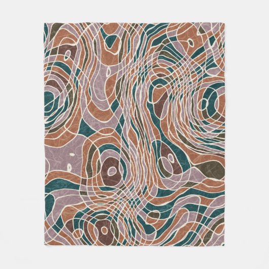 Abstracte lijn geografisch patroon fleece deken (Voorkant)
