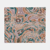 Abstracte lijn geografisch patroon fleece deken (Voorkant (Horizontaal))