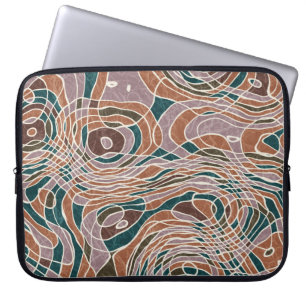 Abstracte lijn geografisch patroon laptop sleeve