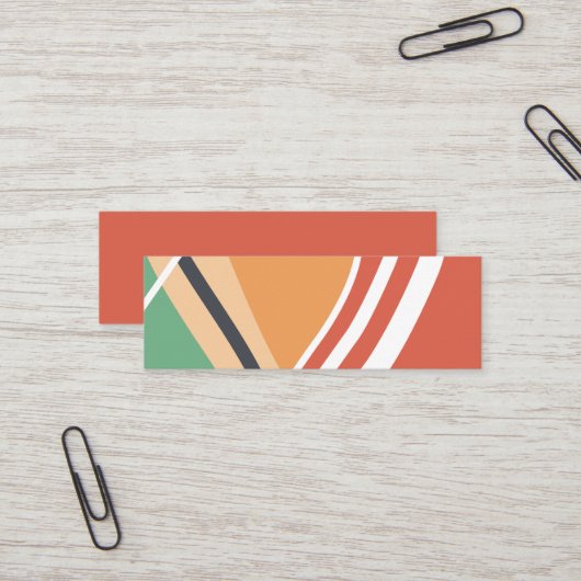 Abstracte lijn kunst terracotta mini visitekaartje (Voorkant / Achterkant in situ)