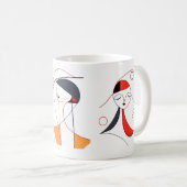 Abstracte lijn kunst van vrouwen koffiemok (Voorkant rechts)