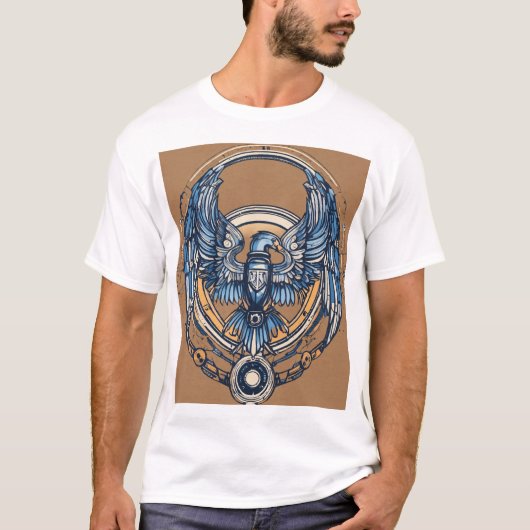 abstracte lijn kunst vleugel ontwerp t-shirt (Voorkant)