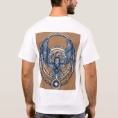 abstracte lijn kunst vleugel ontwerp t-shirt (Achterkant)