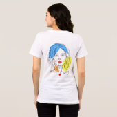 Abstracte Lijn Kunst Vrouw Portret T-shirt (Achterkant volledig)